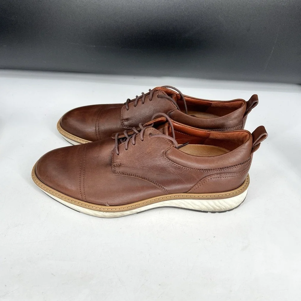 ECCO Men's St.1 Hybrid Derby Brown Cap Toe Dress Shoes EU 42 Size 8 - 8.5‎